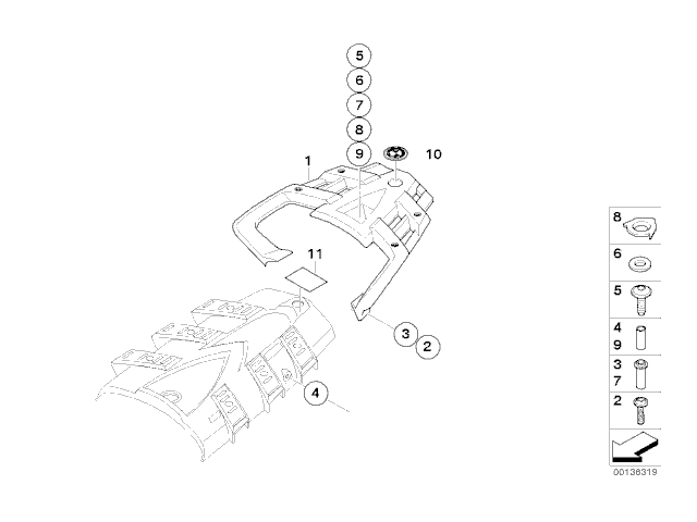 Asidero colin Bmw r1200 gs 2008 - 2012