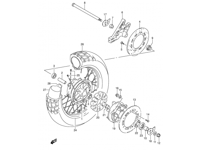 Porta coronas Suzuki DR 650 RSE (SP43) 1991 – 1996