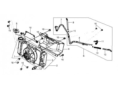 Tubos metalicos agua radiador Sym HD 125 2003 - 2006