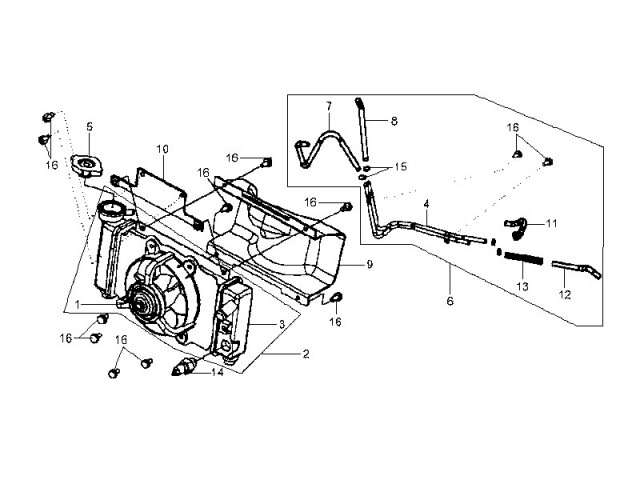 Tubos metalicos agua radiador Sym HD 125 2003 - 2006