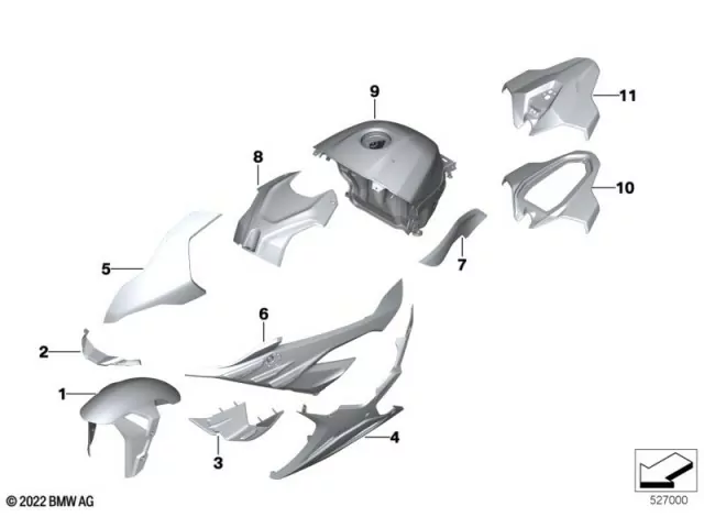 Embellecedor bajo faro Bmw S1000 RR 2021 - 2025