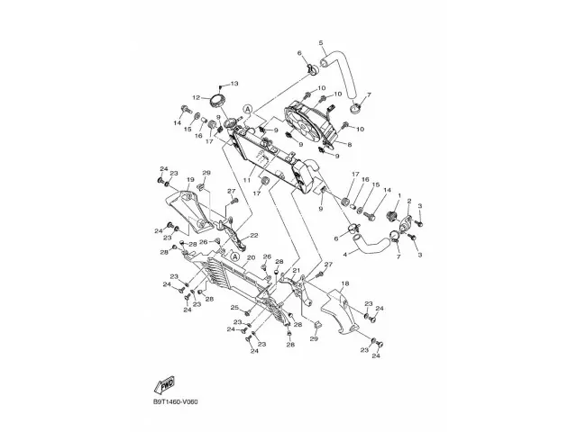 Tapa termostato Yamaha MT-03 2020 - 2021