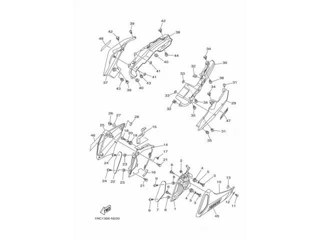 Aireador derecho Yamaha MT-09 850 2013 - 2016