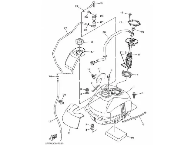 Valvula anti retorno de gasolina Yamaha TMAX 530 ABS 2015 - 2016