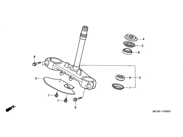 Embellecedor tija inferior Honda Transalp 650 2000 - 2004