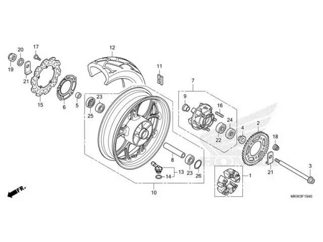 Corona abs trasera Honda NC 750 X DCT 2021 - 2024