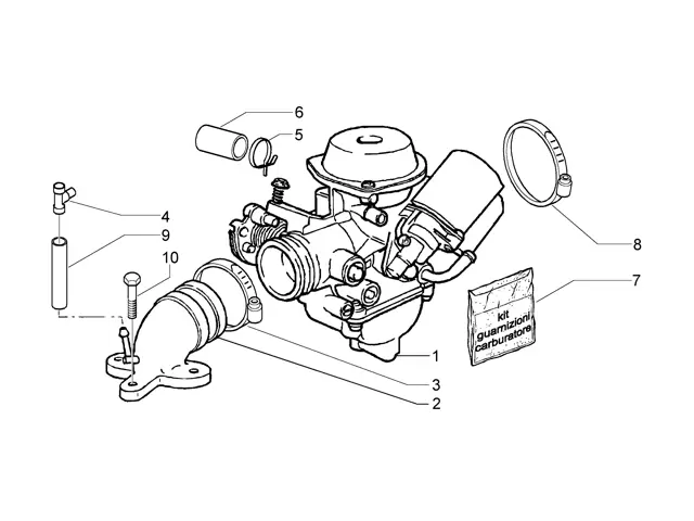 Carburador scooter Piaggio y Aprilia