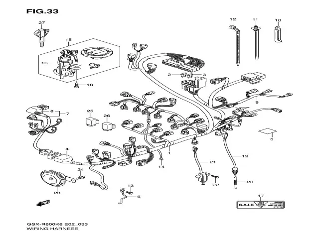 Interruptor pata de cabra Suzuki Gsx 600 r 2006 - 2007