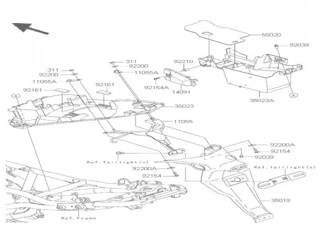 Aleta porta matricula Kawasaki er6n abs 650 2009-2011