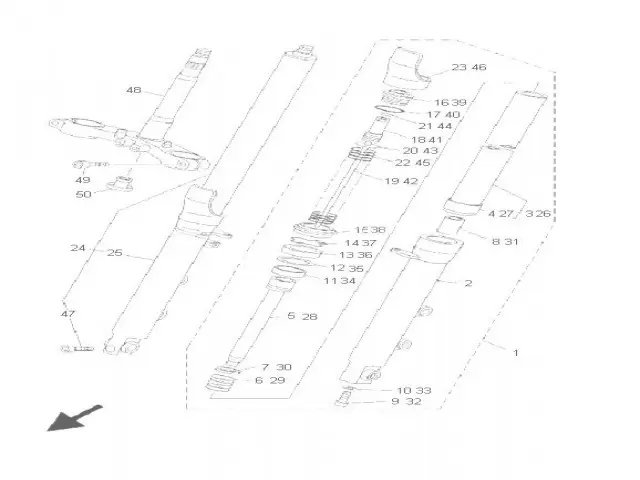 Barra completa derecha Yamaha Tdm 850 1998-2003