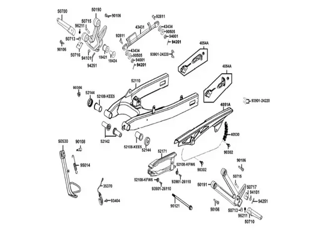 Soporte estribera trasera derecha Kymco Quannon 125 2007-2011