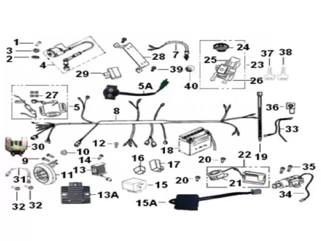 SISTEMA ELECTRICO COMPLETO Motos Asiáticas Keeway  superlight 125 2010 - 2014