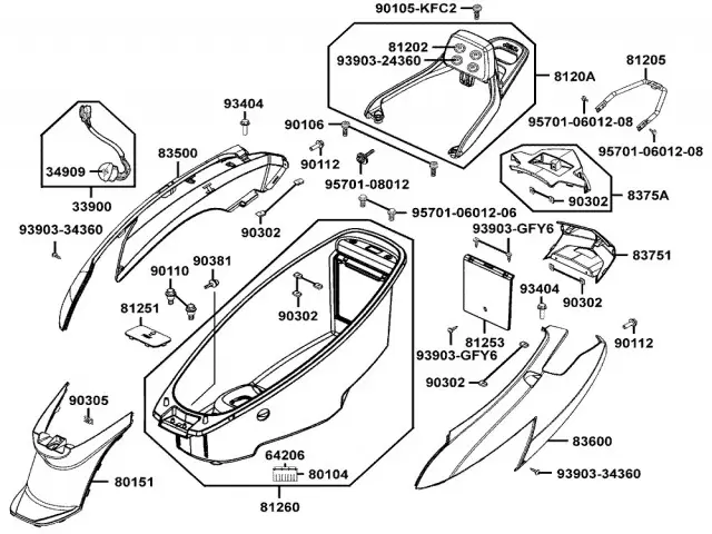 Transportin Kymco Yager 125 gt 125 2007-2012