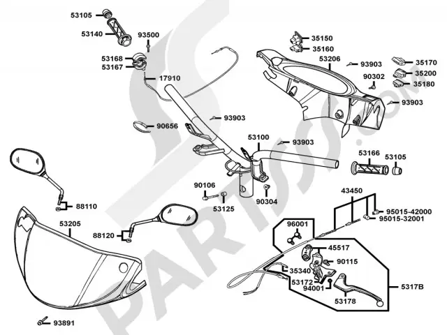 Soporte maneta freno trasero Kymco Movie xl 125-150 2000-2007