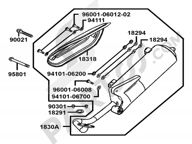Embellecedor silencioso Kymco Movie xl 125-150 2000-2007