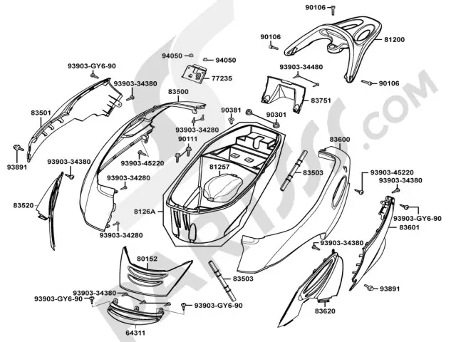 Quilla trasera derecha Kymco Movie xl 125-150 2000-2007