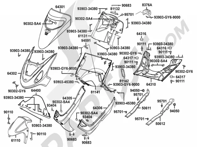 Carenado inferior Kymco Movie xl 125-150 2000-2007