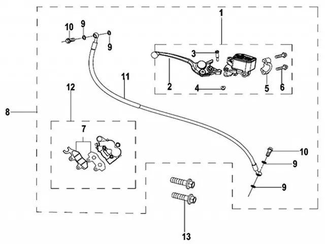 MANETA FRENO DELANTERA Motos Asiáticas Keeway rks 125 2012 - 2018
