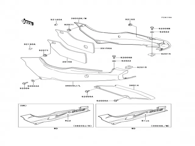 CACHA IZQUIERDA Kawasaki Gpz 500 1994 - 2003