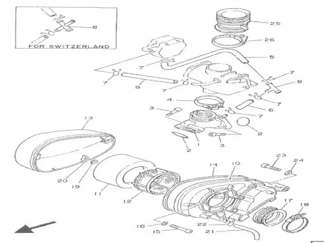 Pulmon derecho Yamaha Virago 250 1989-1996