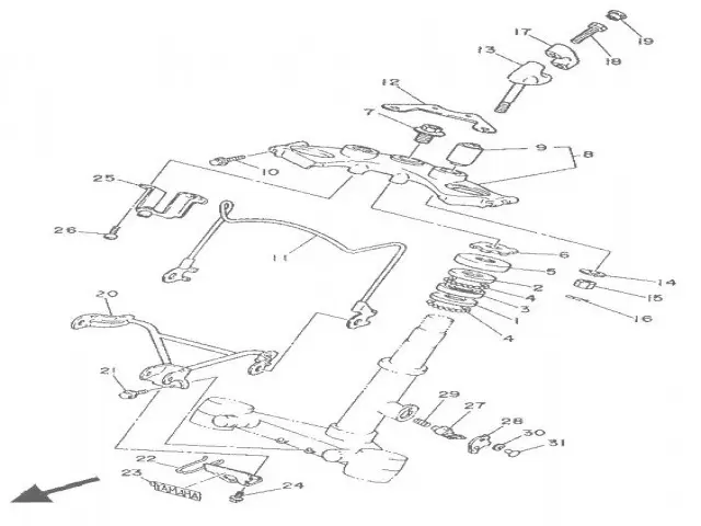 Tija superior Yamaha Virago 250 1989-1996