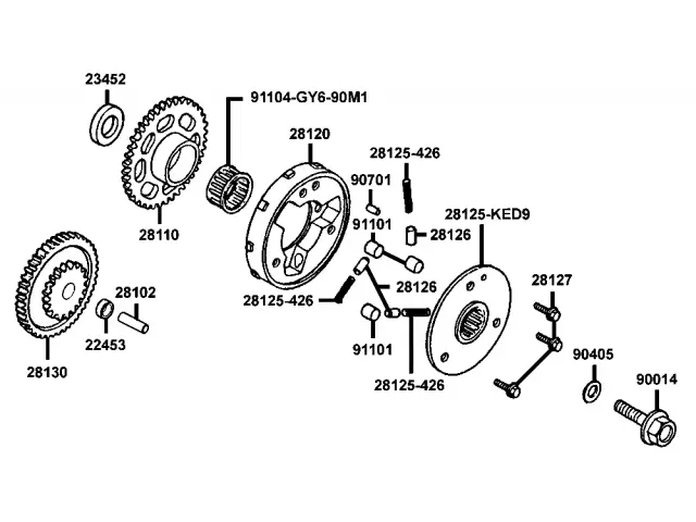 Bendix de arranque completo original KYMCO VENOX 250 2007-2013  recambio moto