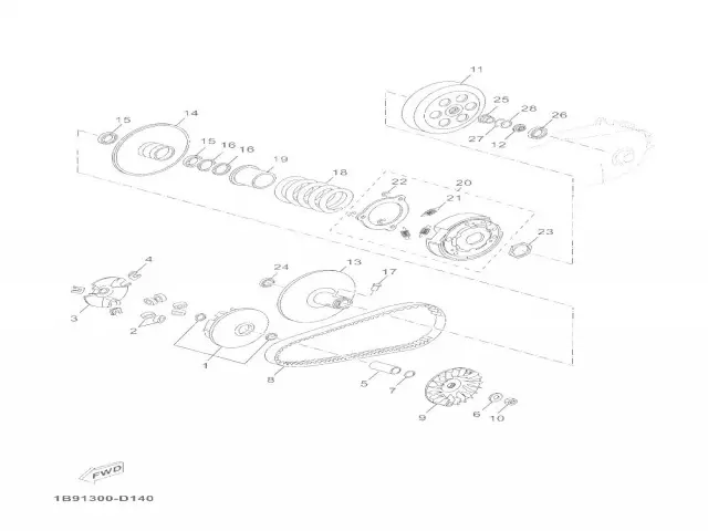 Variador Yamaha Xmax 125 y Xmax 125 ABS 2016 - 2019