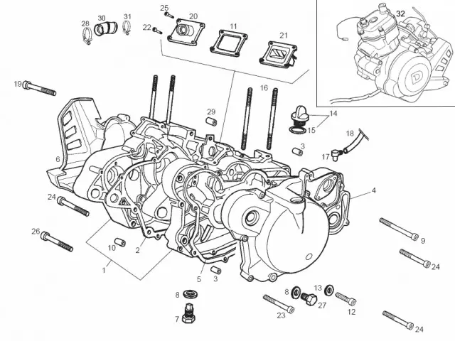 Caja laminas Derbi Senda 50R y 50R X-Trem 2003 - 2008