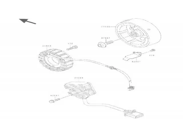 Volante magnetico Kawasaki kle 500 2005 - 2007