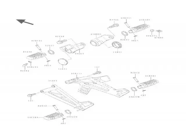 Soporte estribera trasera izquierda Kawasaki Kle 500 1991-1996