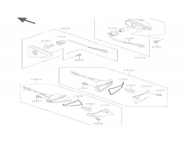 Intermitente delantero izquierdo Kawasaki Zzr 600 1990-1993