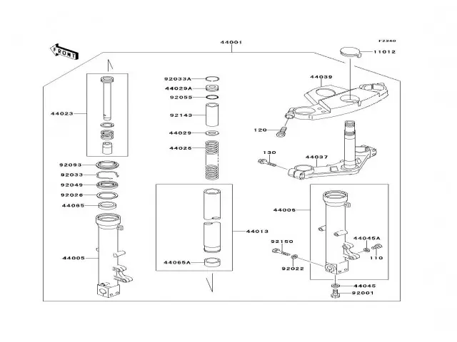 Barra completa izquierda Kawasaki Zzr 600 1990-1993