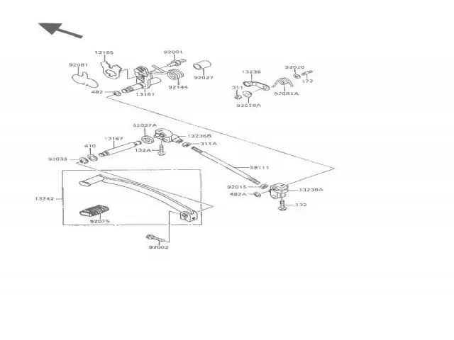 Palanca cambio Kawasaki Vulcan 500 1989-1995