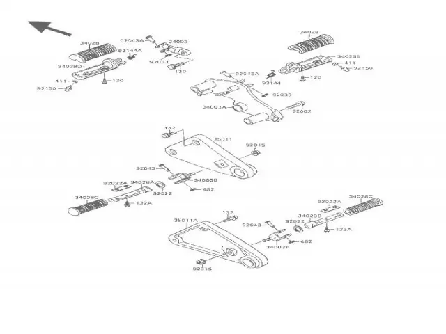 Soporte estribera delantero izquierdo Kawasaki Vulcan 500 1989-1995