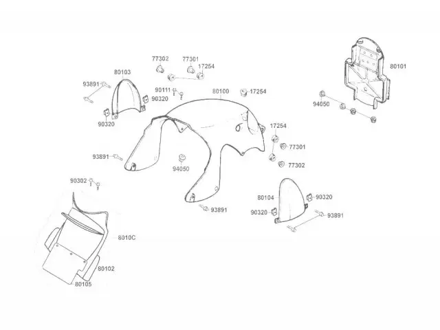 Embellecedor amortiguador derecho Kymco Zing II 125 2005 - 2015