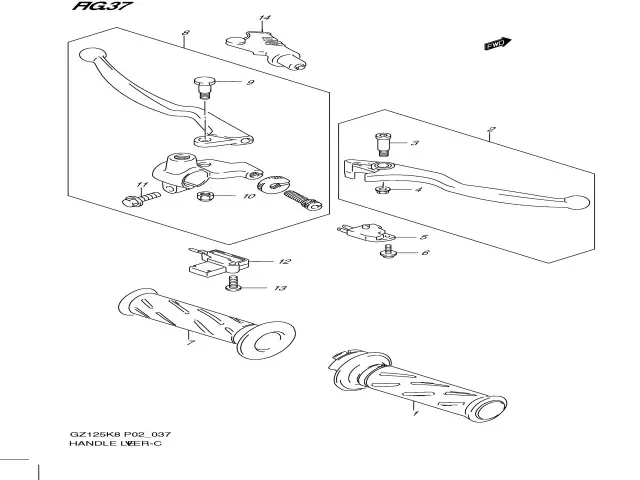 Caña acelerador plastico Suzuki Marauder 125 2008 - 2011