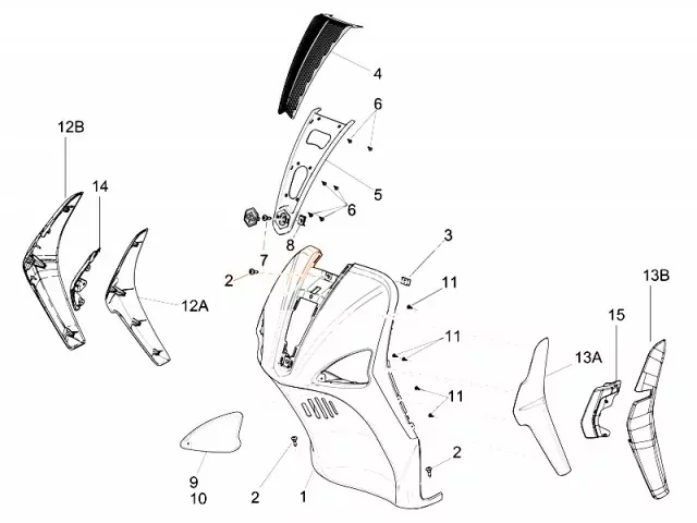 TAPA ESCUDO Piaggio Liberty 125 2013 - 2015