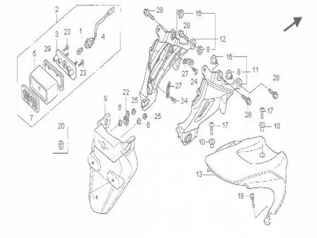 Aleta porta matricula Honda Cbr 1000 rr 2006 - 2007