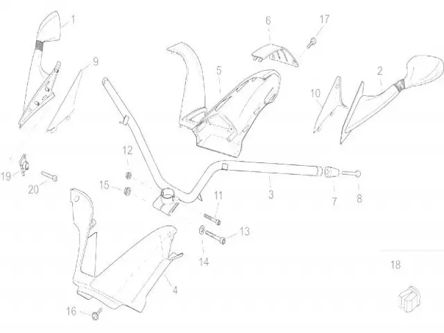 Embellecedor manillar superior Aprilia Arrecife 200 2003-2004