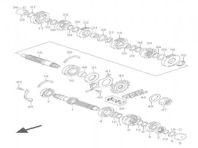 EJE PRIMARIO DEL CAMBIO Suzuki Bandit 650 2005 - 2006 - 650 S - 650 N - 650 ABS