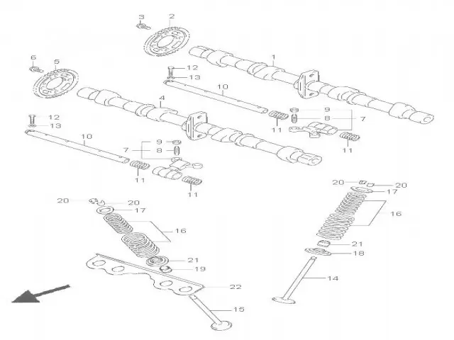 ARBOL DE LEVAS ADMISION Suzuki Bandit 650 2005 - 2006 - 650 S - 650 N - 650 ABS