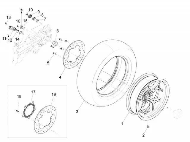 CORONA ABS TRASERA Piaggio X10 350 y X10 500 2012 - 2019