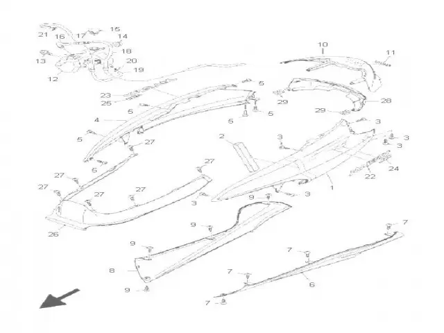 Union colin superior Yamaha Majesty 400 2004 - 2010