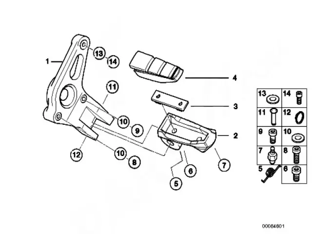 Soporte estribera delantero derecho Varios modelos Bmw R1150 rs 2000 - 2005