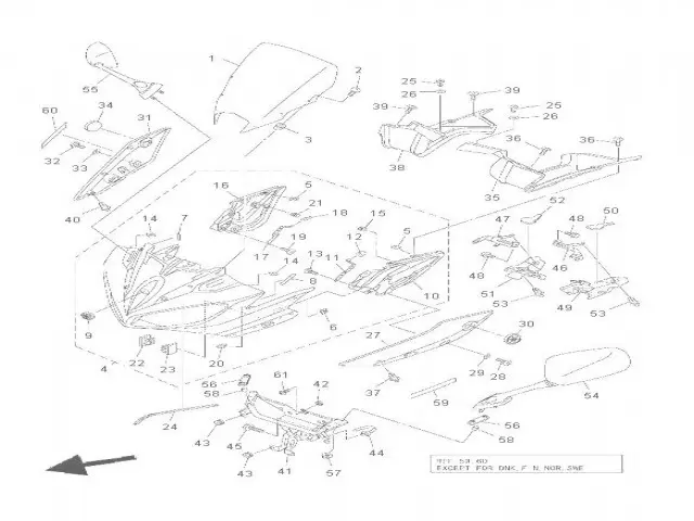 Bandeja pequeña derecha Yamaha Fz8s 800 2010-2014