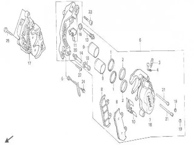 Pinza freno delantera izquierda Honda Cbr 600 1987 - 1990