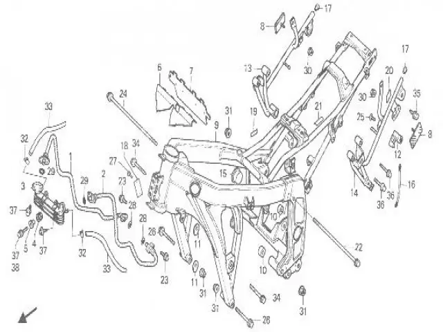 Soporte de estribera trasera izquierda Honda Cbr 600 1987 - 1990