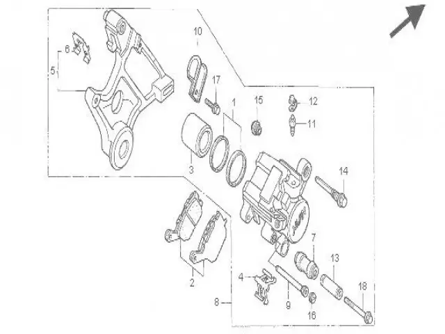 Soporte pinza freno trasera Honda Cbr 900 919 cc 1998 - 1999