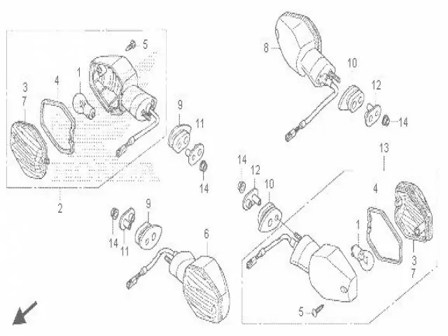 INTERMITENTE DELANTERO DERECHO Honda Cb 1000 r 2008 - 2018