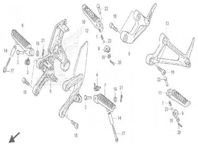 ESTRIBERA DELANTERA IZQUIERDA Honda Cb 1000 r 2008 - 2018